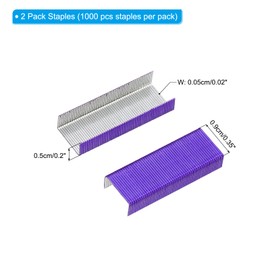 PATIKIL Staples for Stapler, 2 Pack(1000Pcs Staples Per Pack) #10 Mini 3/16 Inch Length Staples Jam Free for Home Office Supplies, Purple