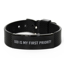 God is My First Priority Bracelet, Bracelet for Men, Christian Jewelry