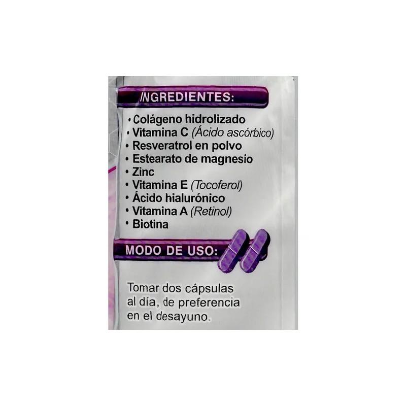 Colgeno Hidrolizado Biotina Collagen Skn 72 Caps 500 Mg Sup