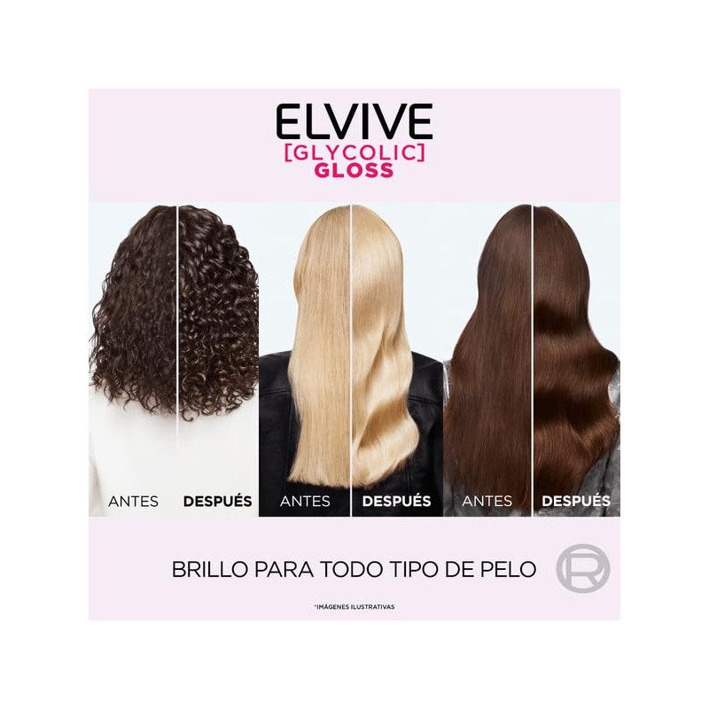 L'Oreal Paris Elvive Glycolic Gloss Champú Brillo 72 H, 680