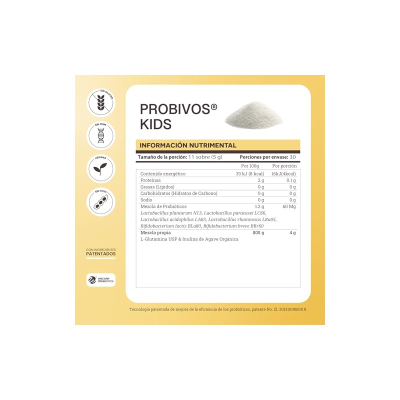 Matter Probivos Kids, Probioticos y Prebioticos con 6 Cepas Certificadas,