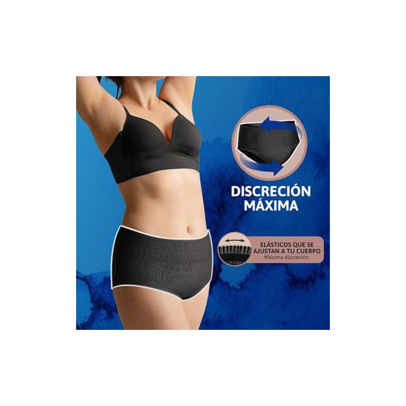 TENA Pants Discret Negro Talla M, Ropa interior desechable, 13