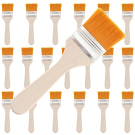 TOKSEO 20 Piece Paint Brush Set, Brush Head, Flat Brush, Glaze Brush, Small Brush, Flat Paint Brush with Wooden Handle for Paints, Glazes, DIY, Painting