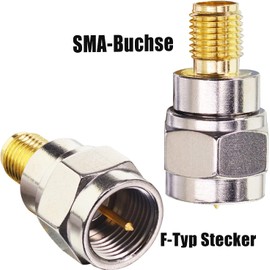 Boobrie SMA to F Connector 2 Pieces SMA Female to F Male Coaxial Plug SMA to F Type Adapter SMA Cable Connector for TV Antenna Radio Antenna Devices RF Coaxial Cable WiFi Radios External Antenna