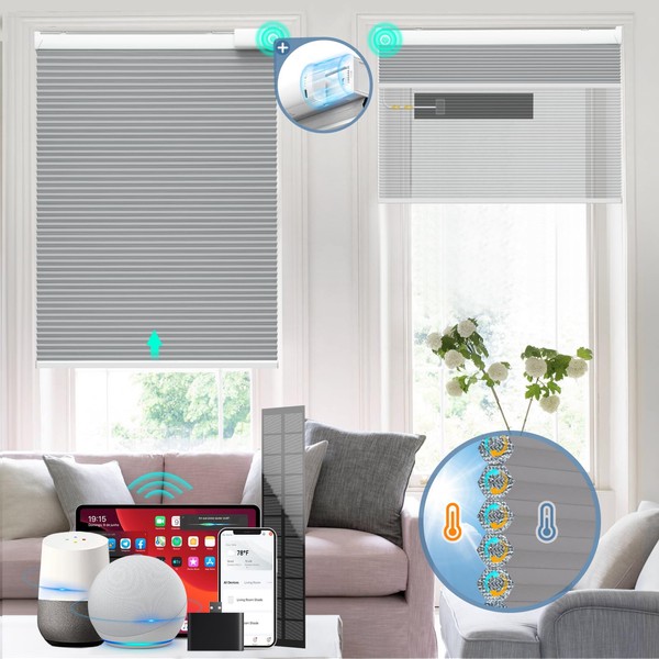 BLANKENDON Solar Powered Rechargeable Motorized Smart Blinds(Free Solar Panel) Remote