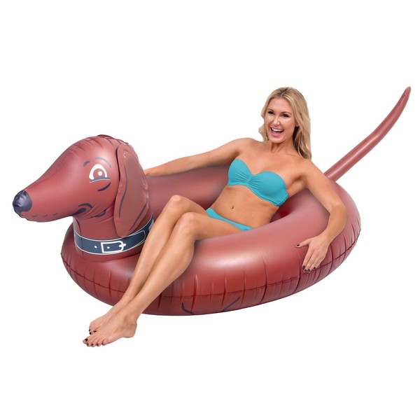 GoFloats Wiener Dog Party Tube Inflatable Raft, Float in Style (for Adults and Kids)