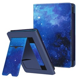 Fintie Case for Tolino Shine Color/Shine 5(2024)/Shine 4(2022) & Kobo Clara Colour/Clara BW(2024)/Clara 2E(2022) - Kickstand Case with Card Slot Hand Strap and Auto Sleep/Wake, Starry Sky