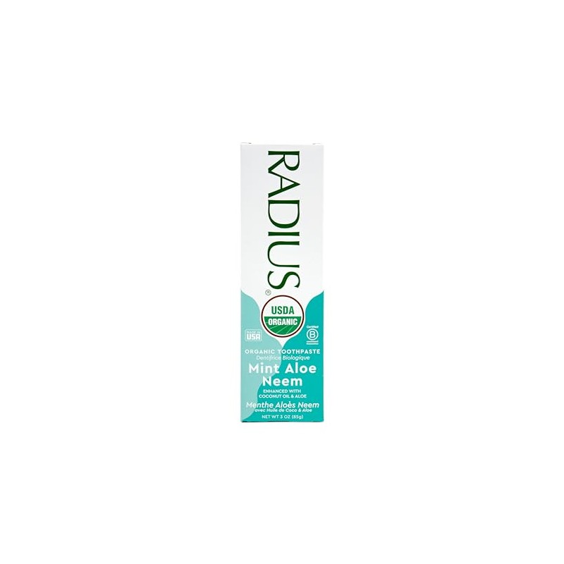 RADIUS USDA Organic Toothpaste 3oz Non Toxic Chemical-Free Gluten-Free Designed
