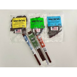 Jerky Dynasty Fatman's Beef Jerky & Buffalo Bob's Sticks Variety Pack - Zesty Lemon Pepper, Smoky Green Chile & Fiery Habanero Flavors - Food Snacks Variety Pack For Adults - Tender, Chewy Texture