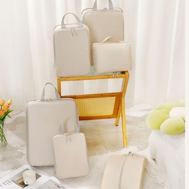 Travel Compact Compression Bags Set of 6 (Pink) Shoe Bag