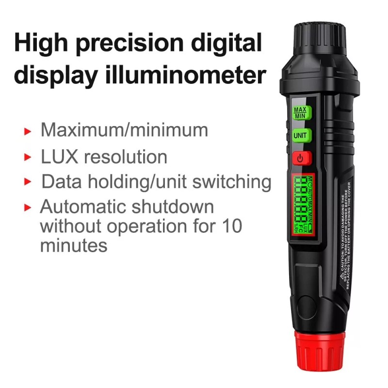 HABOTESTL HT63 Light Meter Digital Illuminance Meter Temperature Measurer