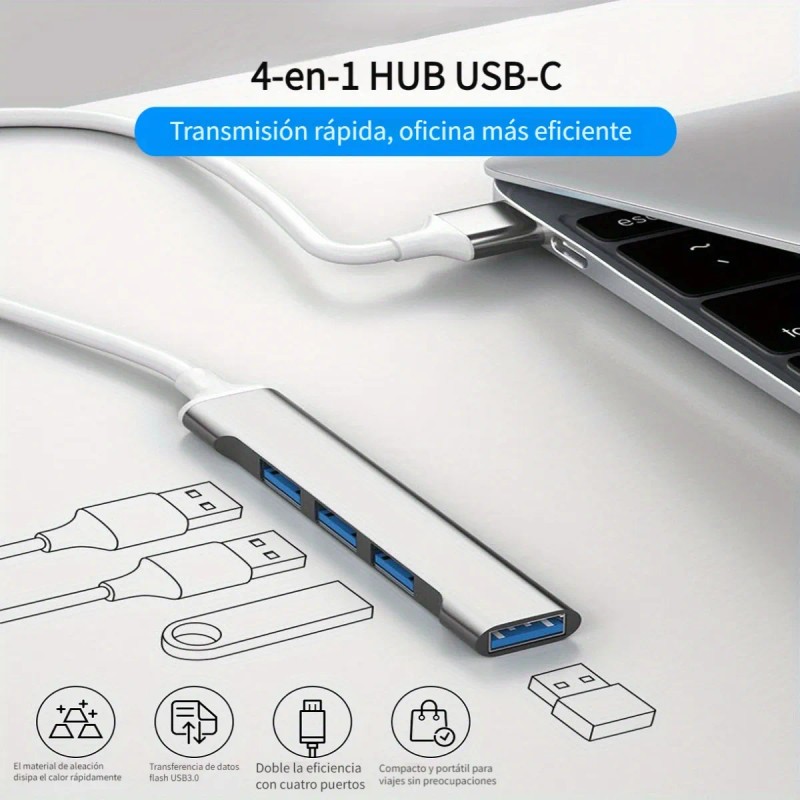 Adaptador Para Laptop Hub Usb A Usb 3.0 4 En