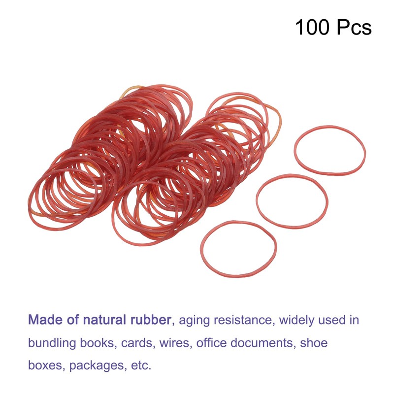 sourcing map 100 Pack Rubber Band Stretchable Rubber Elastic Band