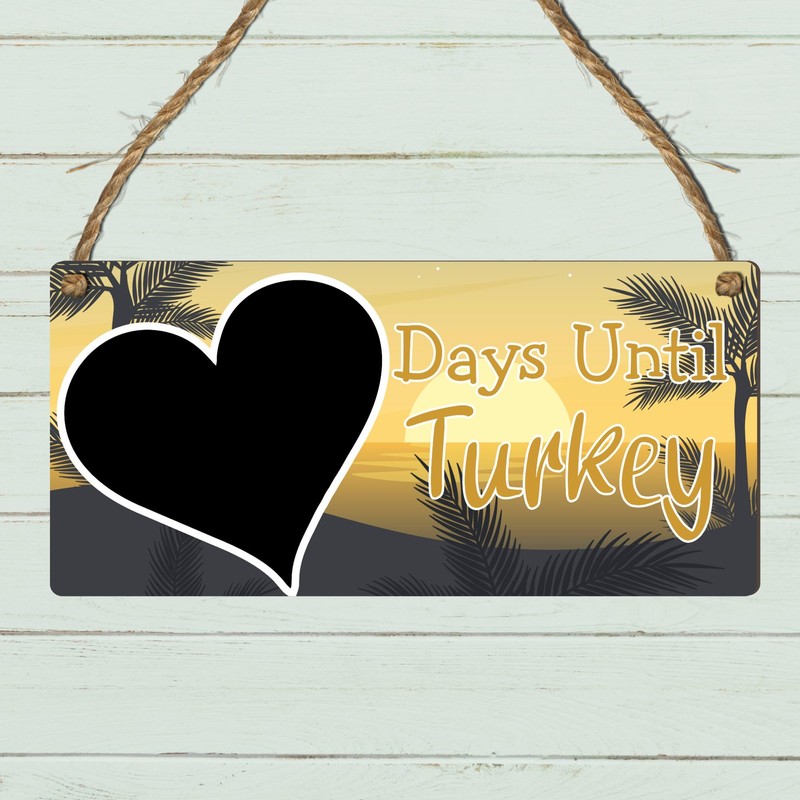 Days Until Turkey Holiday Countdown Plaque - MDF Wooden Hanging