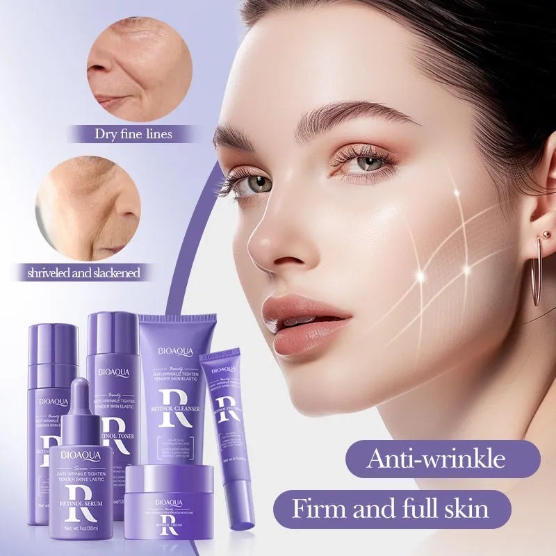Kit Facial Retinol Antienvejecimiento Vitamina A Bioaqua 6 En 1