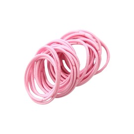 ISABELLA MOON 50Pcs Girls Women 2.5mm Thin School Uniform Endless Hair Elastics Bobbles Hair Ties Bands Ponios Ponytail Holders (Pink)