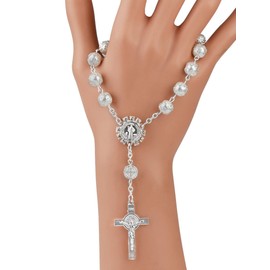 Stocking Stuffers Holiday Outfits for Women 2024 Cross Bracelet for Women Rosary Bracelet Gold Silver Cross Pendant Bracelet for Women Adjustable Bracelets s Jewelry Gifts