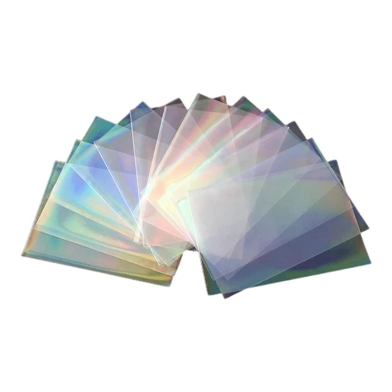 100pcs Glass Flashing Card Film Holographic Idol Photo Card Sleeves