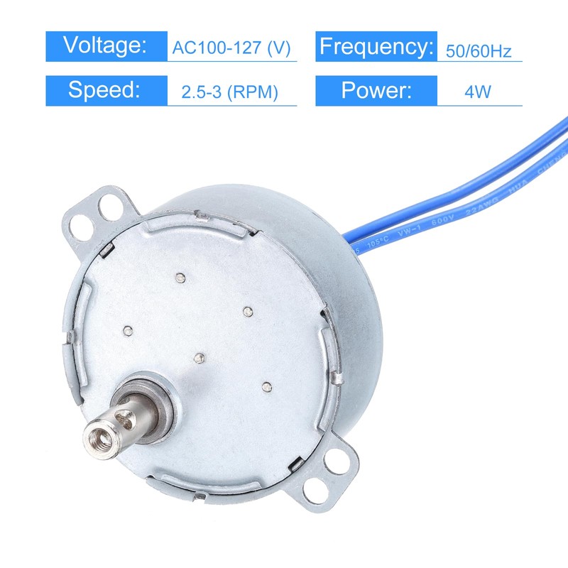 QUARKZMAN TYC-50 Small Synchronous Motor 100-127V AC 2.5-3 RPM Shaft