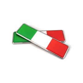 PTDecals Set of 2pcs PTDecals Italy Flag Metal Car Signs Stickers 3D Emblem National Italian Tricolour Flag Badge Graphic Decals for Universal Auto Motorcycle Skirts Trunk Sides 104.5mm* 30mm