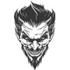 Creepy Black and White Demon Devil Head Cartoon Vinyl Decal
