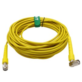 HangTon GPS Radio Antenna Cable TNC to TNC for Trimble R7 R8 Topcon Sokkia Leica Receiver Base Station to Radio Antenna Yellow RG58 Right Angle Connector 10M