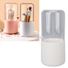Makeup Brush Holder White with Pearl Filling Rotating 180 Degree
