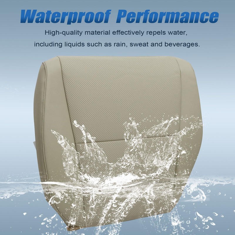 SecosAutoparts Driver & Passenger Bottom Perforated Leather Replacement Seat Covers