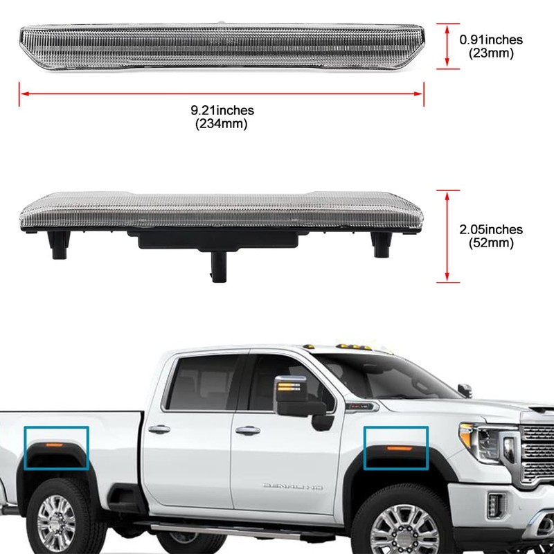 NJSBYL LED Side Marker Lights Assembly for 2020 2021 2022