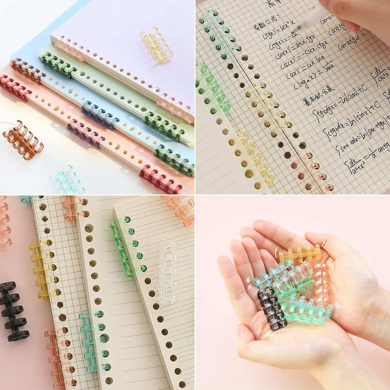 Doyime 16 Pcs Loose Leaf Binder Rings 64 Holes 15mm