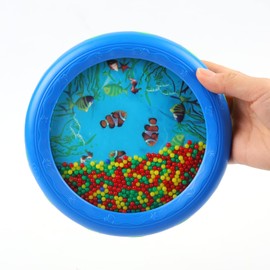 Ocean Drum Wave Bead Drum Gentle Sea Sound Music Gift Musical Educational Sea Sound Drum Tool for Kid Child Baby (Blue)