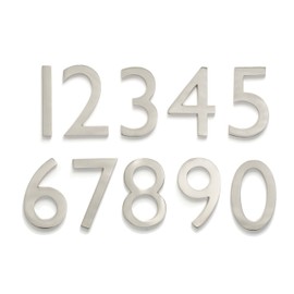 Architectural Mailboxes 3582SN-6 4 inch Solid Brass Floating House Number, 6, Satin Nickel