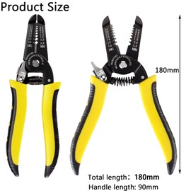 1 PCS Wire Stripper and Cutter, 7-Inch Wire Cutters Cable Stripper 3-in-1 Wire Stripper Tool Wire Crimping Tool with 10-22 AWG Terminal Crimper for Industrial,Home Appliance Maintenance,Manual Labor