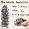 Pretwisted Gogo Curl Crochet Hair - 14 Inch, 8 Packs,