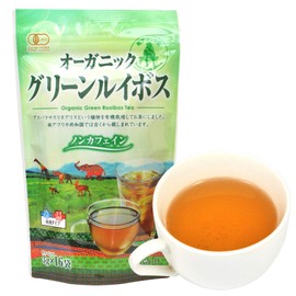 Organic Green Rooibos Tea, 0.1 oz (3 g) x 16 Pack (1 Bag), Organically Grown, JAS Certified, Decaffeinated