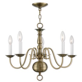 Livex Lighting 5005-01 Chandelier, Antique Brass