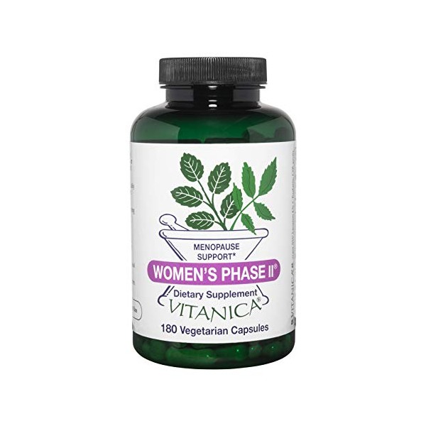 Vitanica Women's Phase II, Menopause Support, Vegan/Vegetarian, 180 Capsules