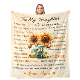 Daughter Blanket Gifts for Teen Girls, Easter Throw Blanket, Sunflower Gifts for Women, Birthday Gifts, Mothers Day, Graduation Birthday Presents for Daughters Throw Blanket, 50"x60"