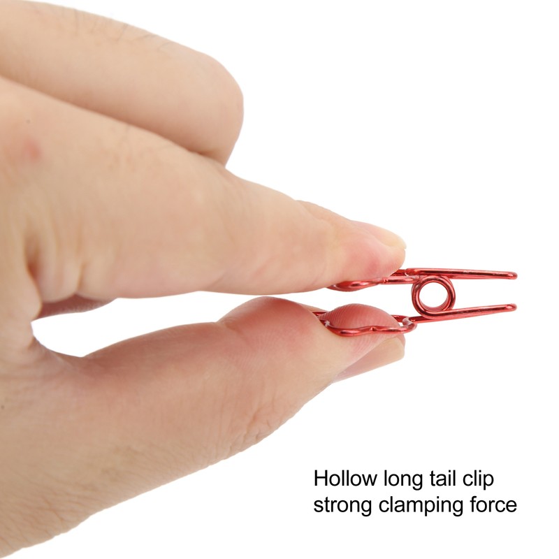 100pcs Binder Clips Flower Shape Hollow Long Tail Cartoon Metal