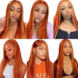 Color #350 Straight Bundles Highlight Bundles Human Hair 22 24 26 Inch Peruvian Unprocessed 2 Tone Honey Blonde Mixed With Ginger Orange Hair Weave