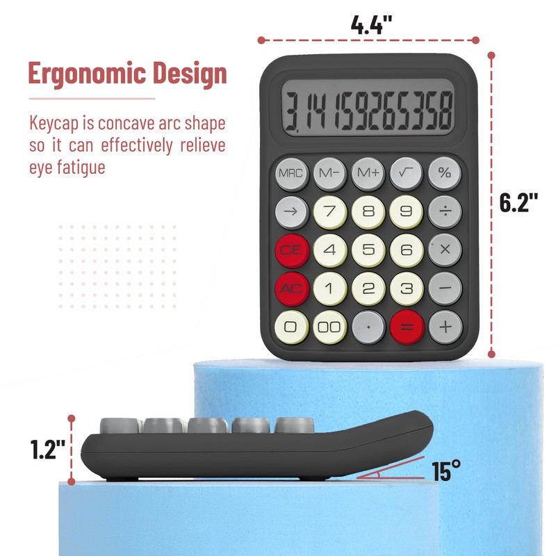 Mr. Pen- Mechanical Switch Calculator, 12 Digits Large LCD Display,
