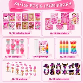 BenLouis 168 Pcs Western Cowgirl Coloring Books Party Favors for Kids