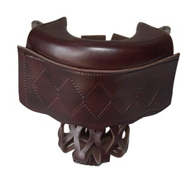 Boshen PU Leather Pool Table Pockets Pack of 6 Brown Billiard Pockets Table Web Shield Set Drop Bag Nets with Diamond Pattern Screws Include