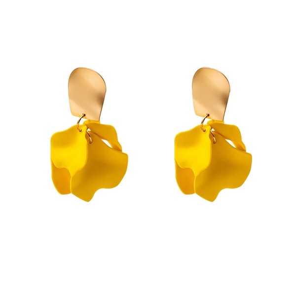 GUOXIAOMEI Chic Elegant Boho Red Rose Petal Dangle Resin Acrylic