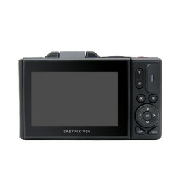 Easypix V64 Flip, Digital Camera with Flip Screen, Hinged 3.0 Inch Display, Resolution up to 64 MP, 18x Digital Zoom, WiFi, Perfect for Vlogger and Selfie Shooting