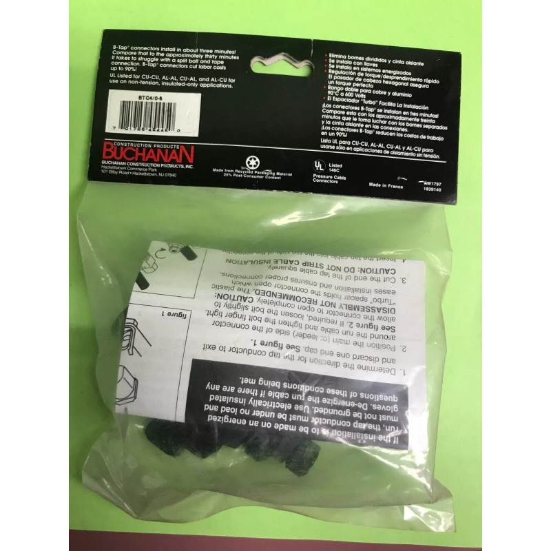 Buchanan BTAP BTC4/0-8 Insulation Piercing Tap Connectors