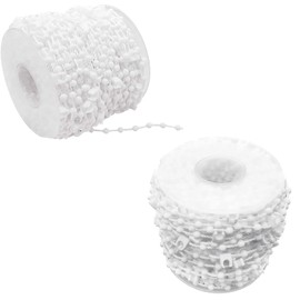 10 Meter Vertical Blind Bottom Chain with 100 Clips, Replacement Chain for Vertical Blinds, Durable White Bead Chain for Slats and Louvres