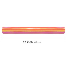 LeZakaa Orange Wrapping Paper Roll - Holographic Iridescent Wrapping Paper for Birthday, Chritsmas, Holiday - 17 inches x 32.8 Feet (47.23 sq.ft.)