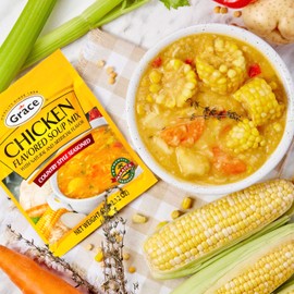 Grace Variety Pack of Flavored Soup 12 Pack - Chicken, Fish, Cock and Pumpkin, Jamaican Flavored Mixes