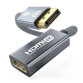 DisplayPort to HDMI Adapter 4K 60Hz, DisplayPort to HDMI Monitor Unidirectional DP Male to HDMI Female Converter with VRR G-Sync FreeSync Compatible for Desktop, Laptop, Graphics Card, HP, Dell